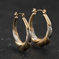 Pre-Owned Two Colour Gold 25mm Twist Creole Earrings 41174580