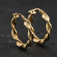 Pre-Owned Yellow Gold 25mm Twist Hoop Earrings 41174582