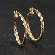 Pre-Owned Yellow Gold 25mm Twist Hoop Earrings 41174583