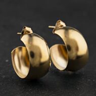 Pre-Owned Yellow Gold 18mm Plain Half Hoop Earrings 41174589