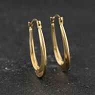 Pre-Owned Yellow Gold Oval Plain Creole Earrings 41174629