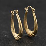Pre-Owned Yellow Gold Patterned Creole Earrings 41174632