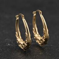 Pre-Owned Yellow Gold Patterned Creole Earrings 41174633