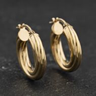 Pre-Owned Yellow Gold Twisted Hoop Earrings 41174635