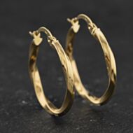 Pre-Owned Yellow Gold Twisted Hoop Earrings 41174641