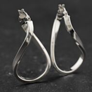 Pre-Owned White Gold Spiral Hoop Earrings 41174655