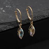 Pre-Owned Yellow Gold 28mm Mystic Topaz Dropper Earrings 41174673