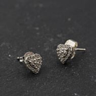 Pre-Owned 9ct White Gold 3mm 0.24ct Diamond Halo Cluster Heart Stud Earrings 41174675