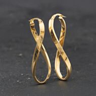 Pre-Owned 9ct Yellow Gold 40mm Oval Twist Hoop Earrings 41174687