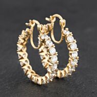 Pre-Owned 9ct Yellow Gold Cubic Zirconia Hoop Earrings 41174732
