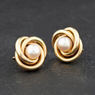 Pre-Owned 9ct Yellow Gold Cultured Pearl Stud Earrings 41174745