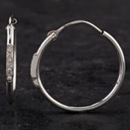 Pre-Owned 18ct White Gold Cubic Zirconia Hoop Earrings 4117642