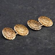 Pre-Owned Antique 9ct Yellow Gold Oval Patterned Cufflinks 4119046