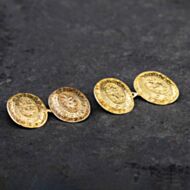 Pre-Owned Vintage Yellow Gold Oval Patterned Cufflinks 4119048