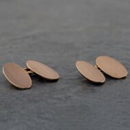 Pre-Owned Vintage 9ct Rose Gold Oval Plain Cufflinks 41191003