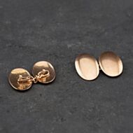 Pre-Owned Vintage 9ct Rose Gold Oval Plain Cufflinks 41191013