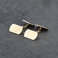 Pre-Owned Vintage 9ct Yellow Gold Engine Turn Chain Link Cufflinks 41191026