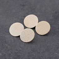 Pre-Owned Vintage 9ct Yellow Gold Round Patterned Bar Link Cufflinks 41191027