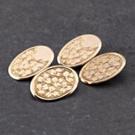 Pre-Owned Vintage 9ct Rose Gold Clover Engraved Cufflinks 41191029