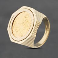 Pre-Owned Yellow Gold 1982 Half Sovereign Coin Ring 41201187