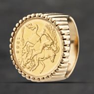 Pre-Owned Yellow Gold 1906 Half Sovereign Coin Ring 41201203
