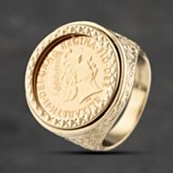 Pre-Owned Yellow Gold 2000 Half Sovereign Coin Ring 41201204