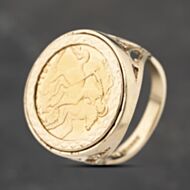 Pre-Owned Yellow Gold 1911 Half Sovereign Coin Ring 41201235