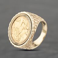 Pre-Owned Yellow Gold 1912 King George Half Sovereign Signet Ring 41201240