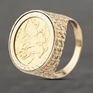 Pre-Owned Yellow Gold 1893 Queen Victoria Half Sovereign Coin Ring 41201251