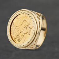 Pre-Owned Yellow Gold 1967 Full Sovereign Coin Ring 41201259