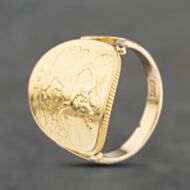 Pre-Owned Yellow Gold Curved 1913 George Half Sovereign Coin Ring 41201268