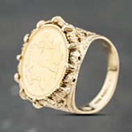 Pre-Owned Yellow Gold 2005 Queen Elizabeth Half Sovereign Coin Ring 41201269