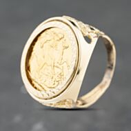 Pre-Owned Yellow Gold 1927 King George Full Sovereign Coin Ring 41201271