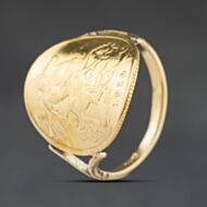 Pre-Owned Vintage Yellow Gold 1910 Half Sovereign King Edward Coin Ring 41201277