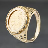 Pre-Owned Yellow Gold 1912 Half Sovereign King George Coin Ring 41201278