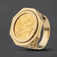Pre-Owned Yellow Gold 1976 Full Sovereign Coin Ring 41201295