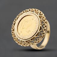 Pre-Owned Yellow Gold 1982 1/10 Krugerand Coin Ring 41201297