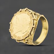 Pre-Owned Vintage Yellow Gold Queen Victoria 1896 Full Sovereign Coin Ring 41201304
