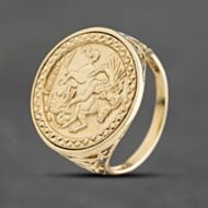 Pre-Owned 9ct Yellow Gold St George Coin Ring 41201308