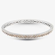 Pre-Owned 18ct White Gold 3.25ct Brilliant Cut Diamond Cognac Standard Hinged Bangle 4121050