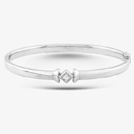Pre-Owned 18ct White Gold Diamond Standard Hinged Bangle 41211076