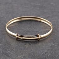 Pre-Owned 9ct Yellow Gold Diamond Plain Small Expandable Bangle 41211279