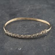Pre-Owned 9ct Yellow Gold 0.25ct Twelve Stone Standard Simple Bangle 41211327