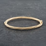 Pre-Owned 9ct Yellow Gold Twist Pattern Standard Hinged Bangle 41211339