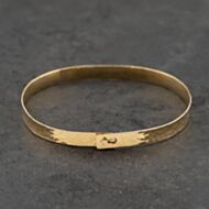 Pre-Owned 18ct Yellow Gold Textured Simple Bangle 41211340