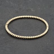 Pre-Owned 9ct Yellow Gold Twist Standard Hinged Bangle 41211358