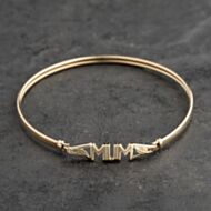 Pre-Owned 9ct Yellow Gold Mum Simple Bangle 41211399