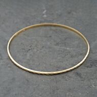 Pre-Owned 9ct Yellow Gold Diamond Cut Standard Simple Bangle 41211405