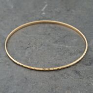 Pre-Owned 9ct Yellow Gold Diamond Cut Standard Simple Bangle 41211406