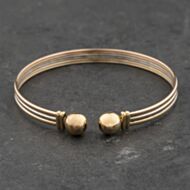 Pre-Owned 9ct Three Colour Gold Torque Bangle 41211441